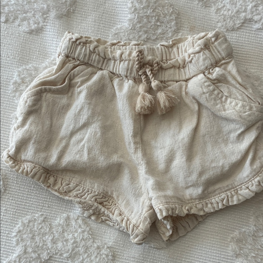 Mayoral High Waist Cream Shorts